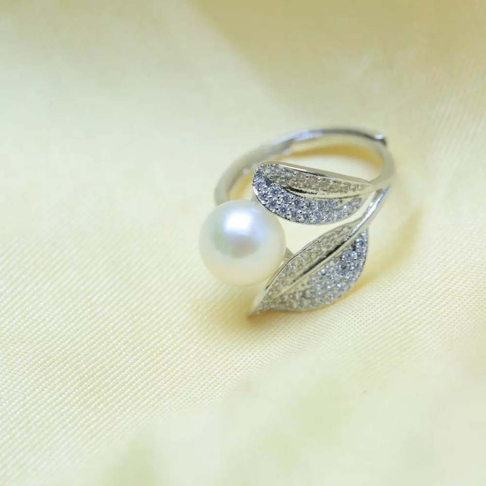 NEW Natural Pearl Silver Rings Stamped S925 - Picture 1 of 5